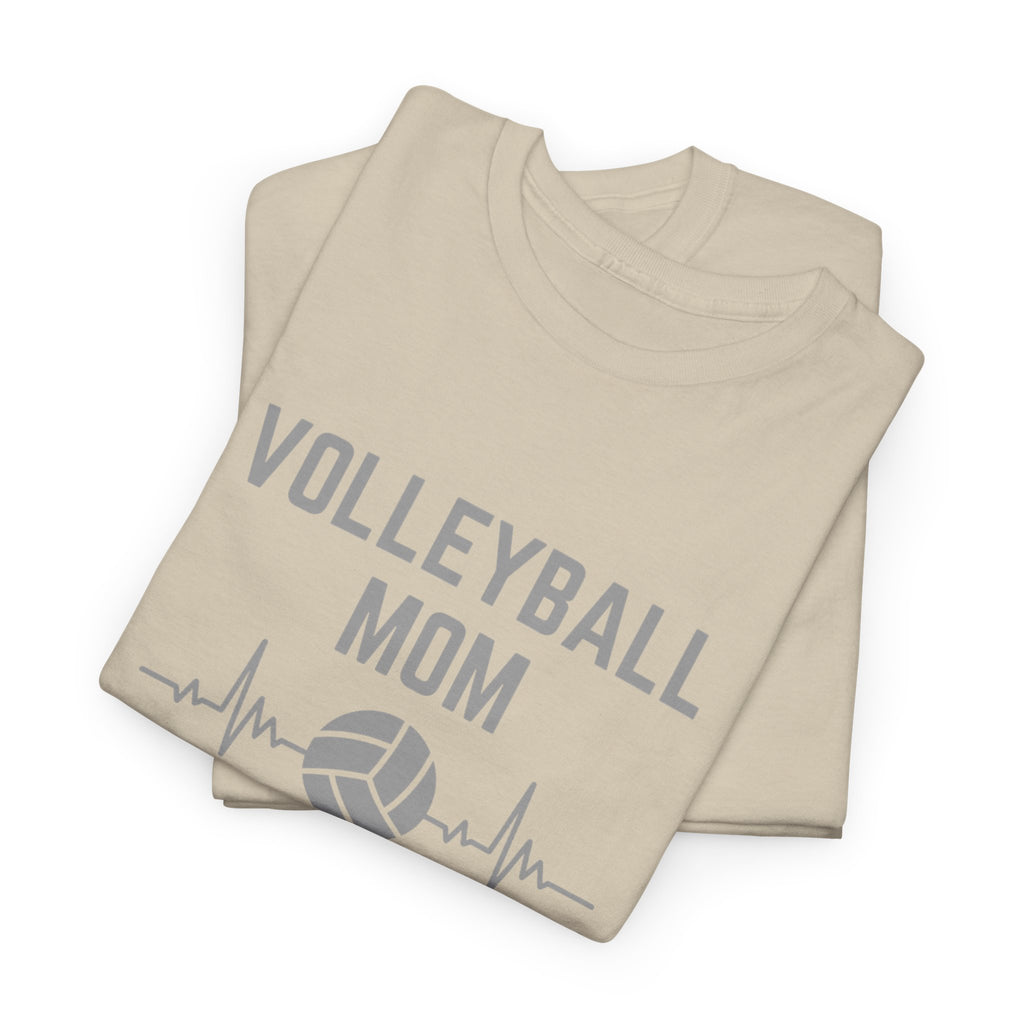 Volleyball Mom T-Shirt — Heartbeat Volleyball Tee for Proud Moms