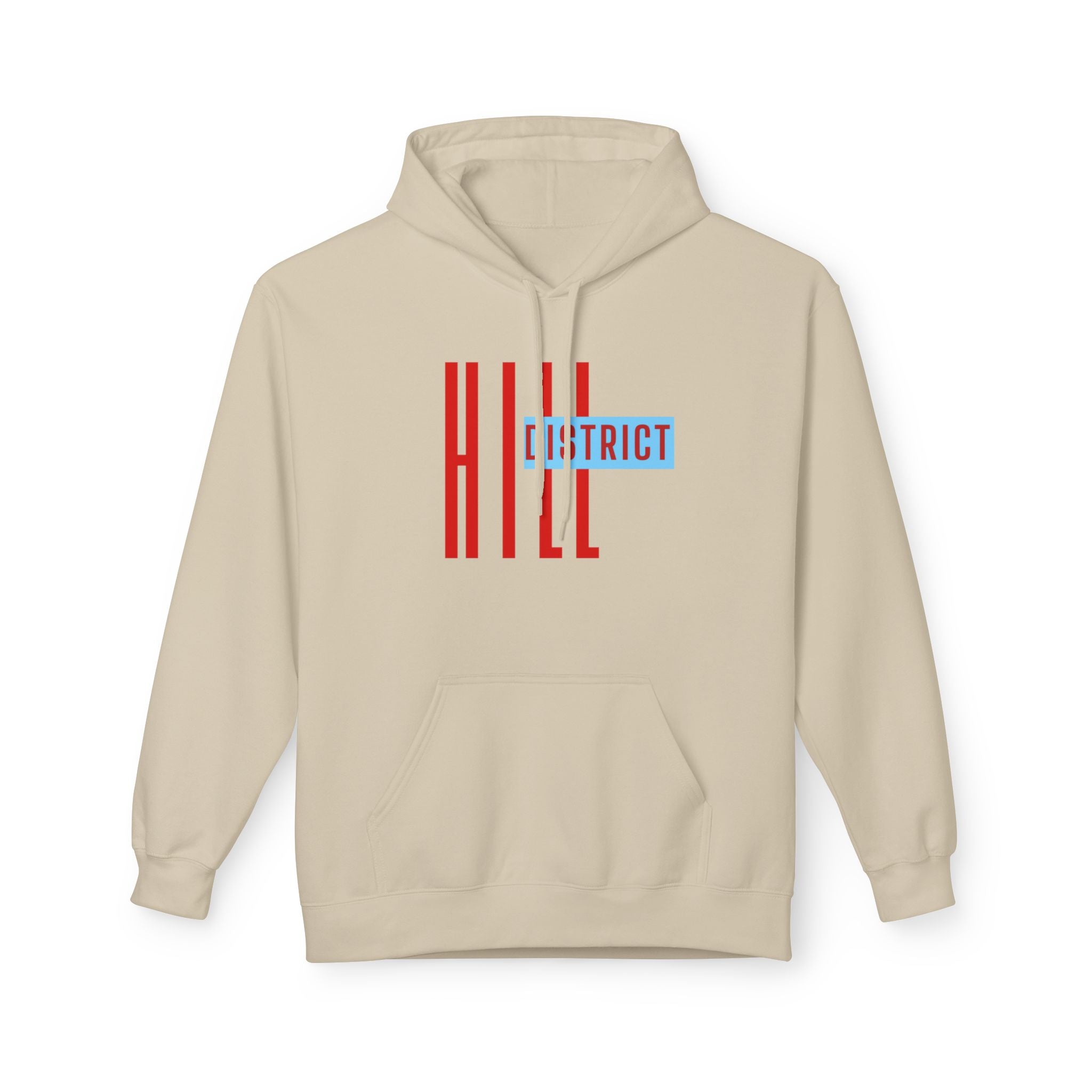 HILL District Hoodie — Retro Red & Blue 'HILL' Streetwear Pullover
