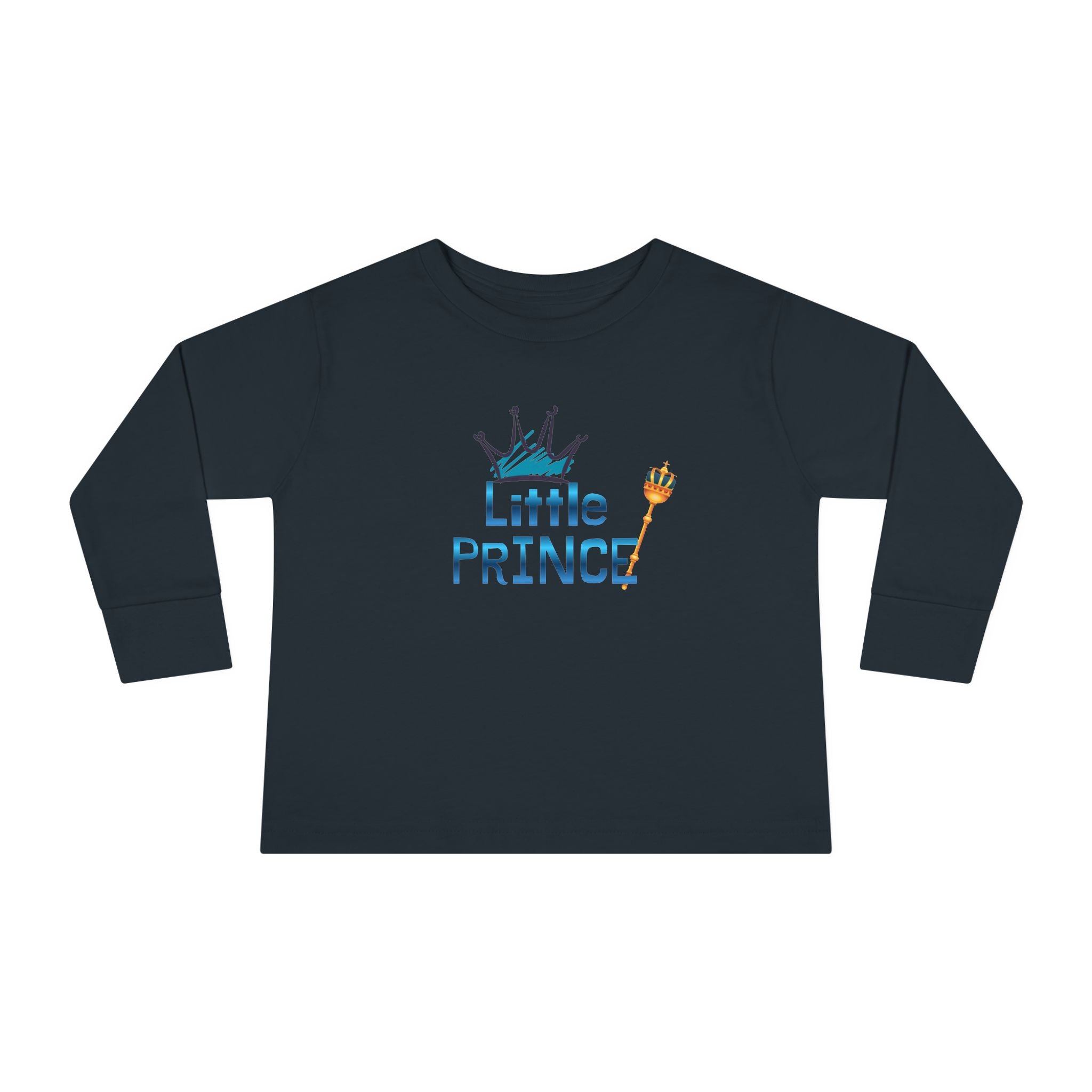 Little Prince Toddler Long Sleeve Tee — Cute Crown Design
