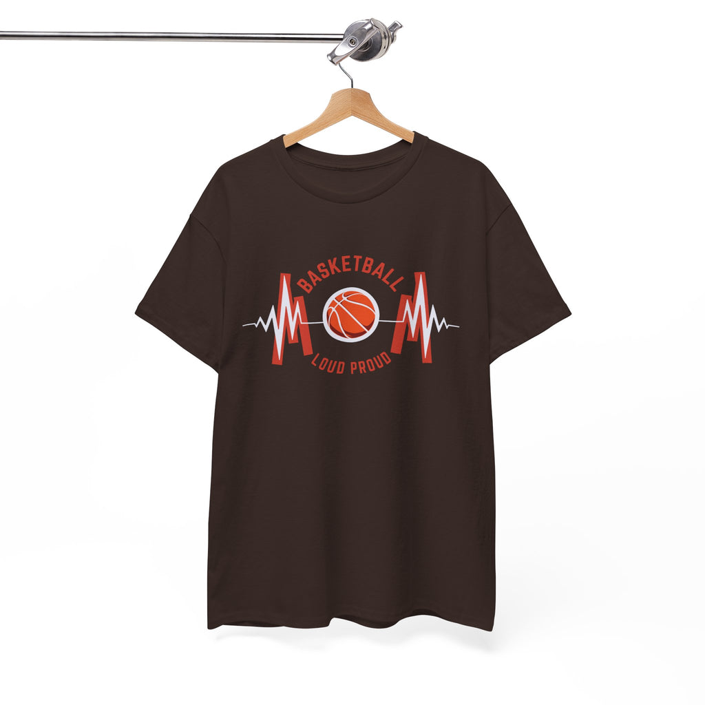 Basketball Mom Loud Proud Tee — Heartbeat Hoop Graphic T‑Shirt