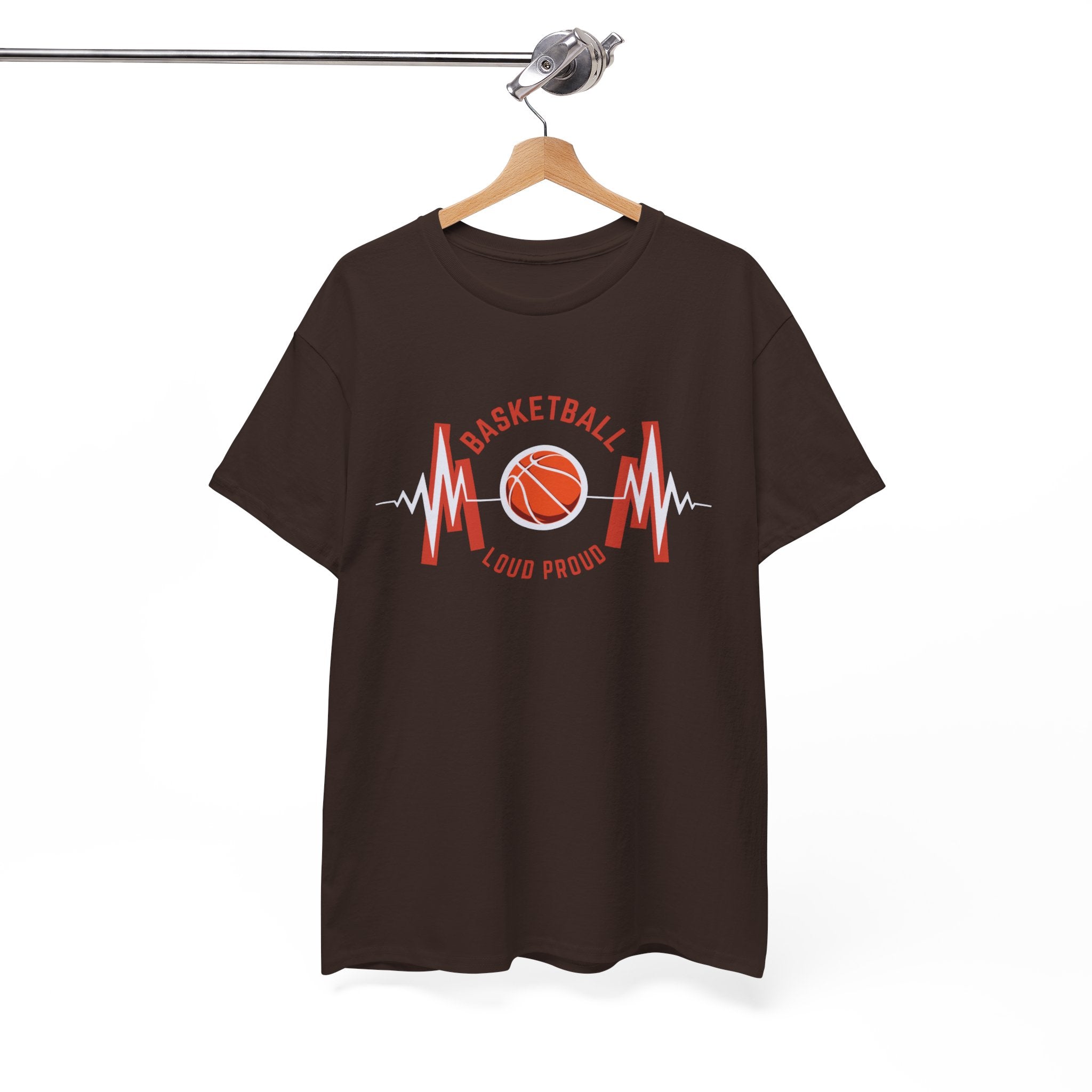 Basketball Mom Loud Proud Tee — Heartbeat Hoop Graphic T‑Shirt