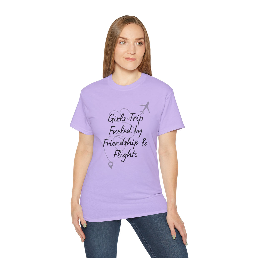 Girls Trip Tee — "Girls Trip Fueled by Friendship & Flights" Travel Shirt