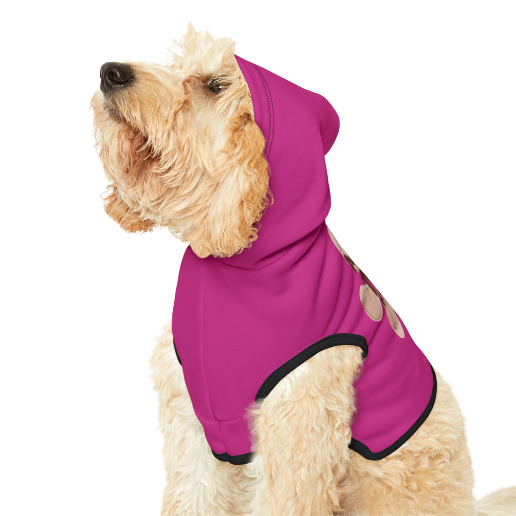 Pet Hoodie — “A Little Mud Never Hurt” Pink Paw Print Dog Hoodie
