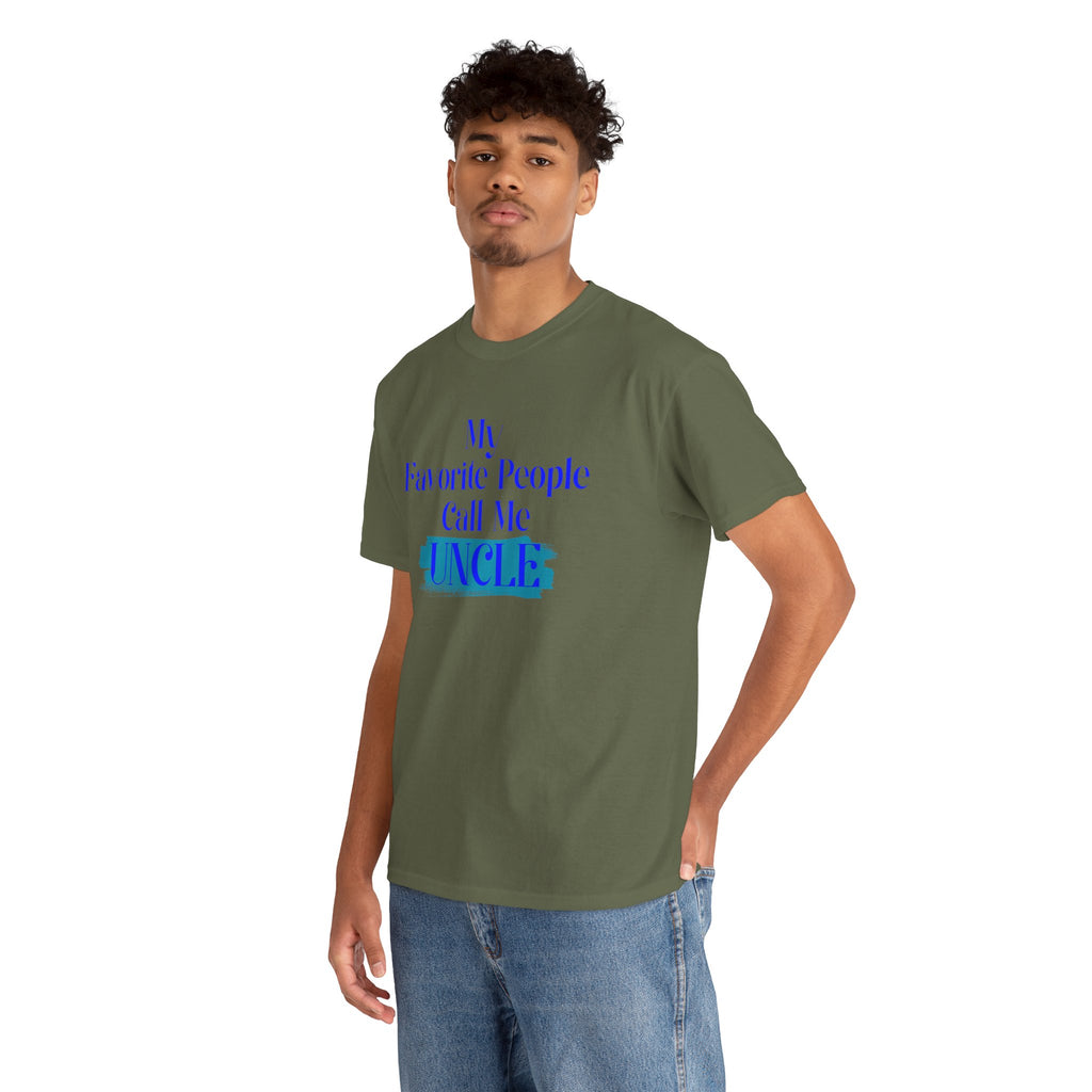 Uncle T‑Shirt — "My Favorite People Call Me UNCLE" Blue Brushstroke Tee