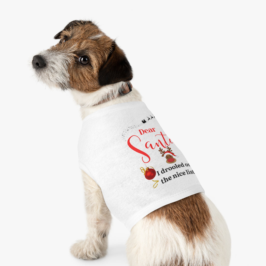 I drooled on ...Festive Pet Tank Top, Christmas Pet Apparel, Holiday Dog Shirt, Santa Themed Dog Outfit, Cute Pet Gift
