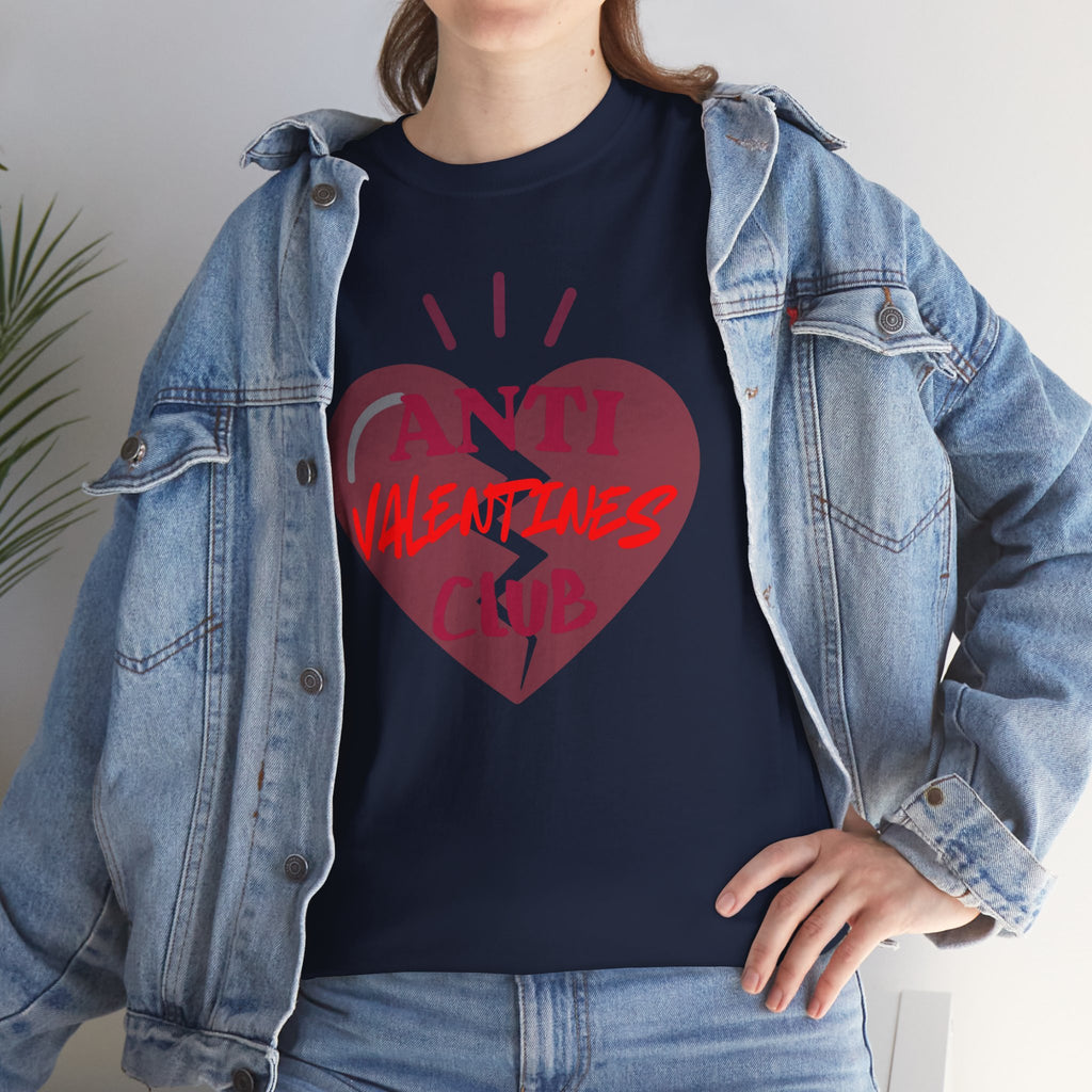 T-Shirt — Anti Valentines Day Club Heart Graphic Tee