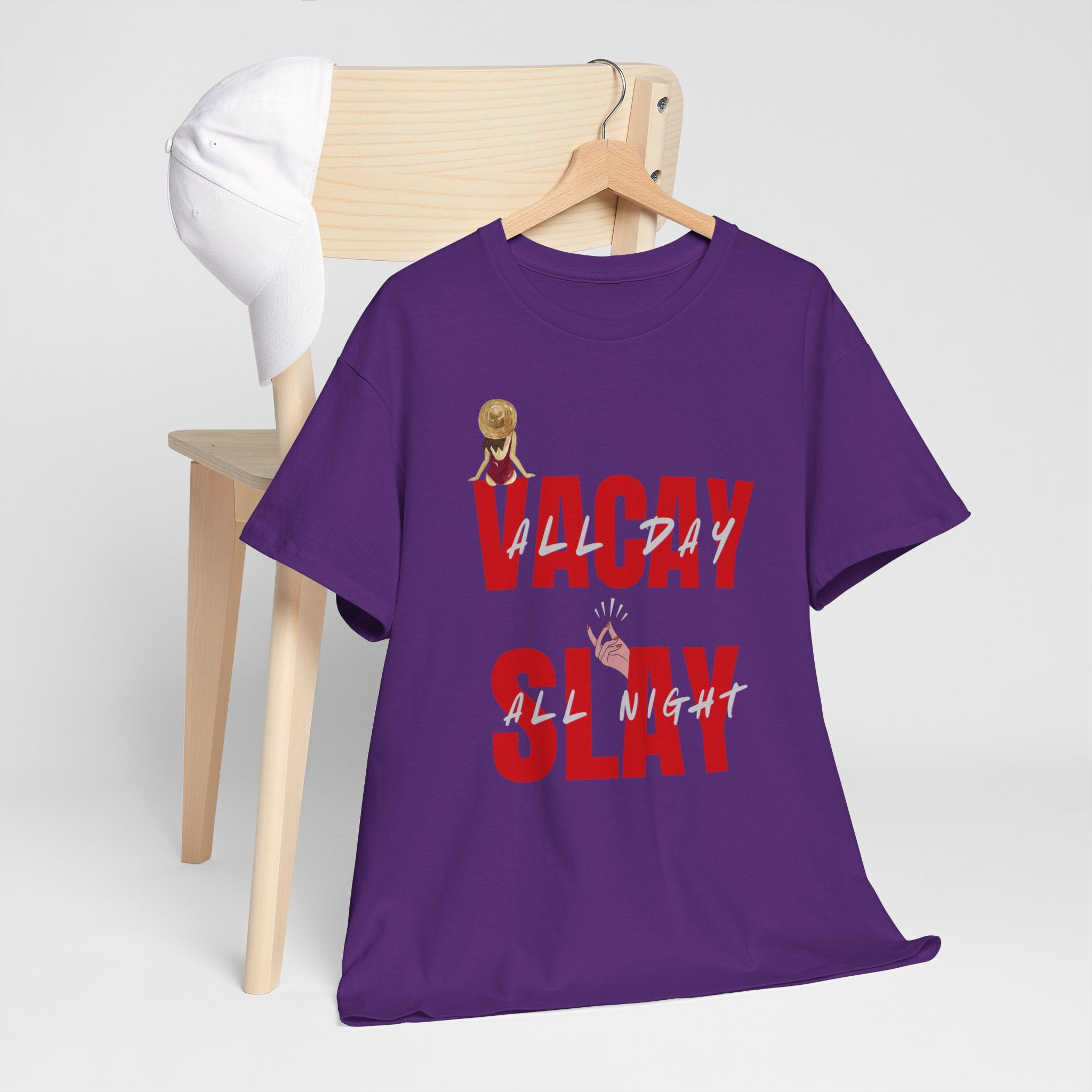 Slay All Night Graphic Tee — "Slay All Night" Red Text Party Shirt