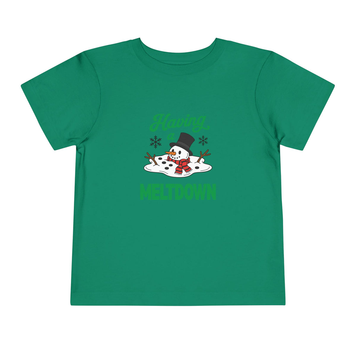 Having a Meltdown Snowman Christmas Toddler Short Sleeve Tee