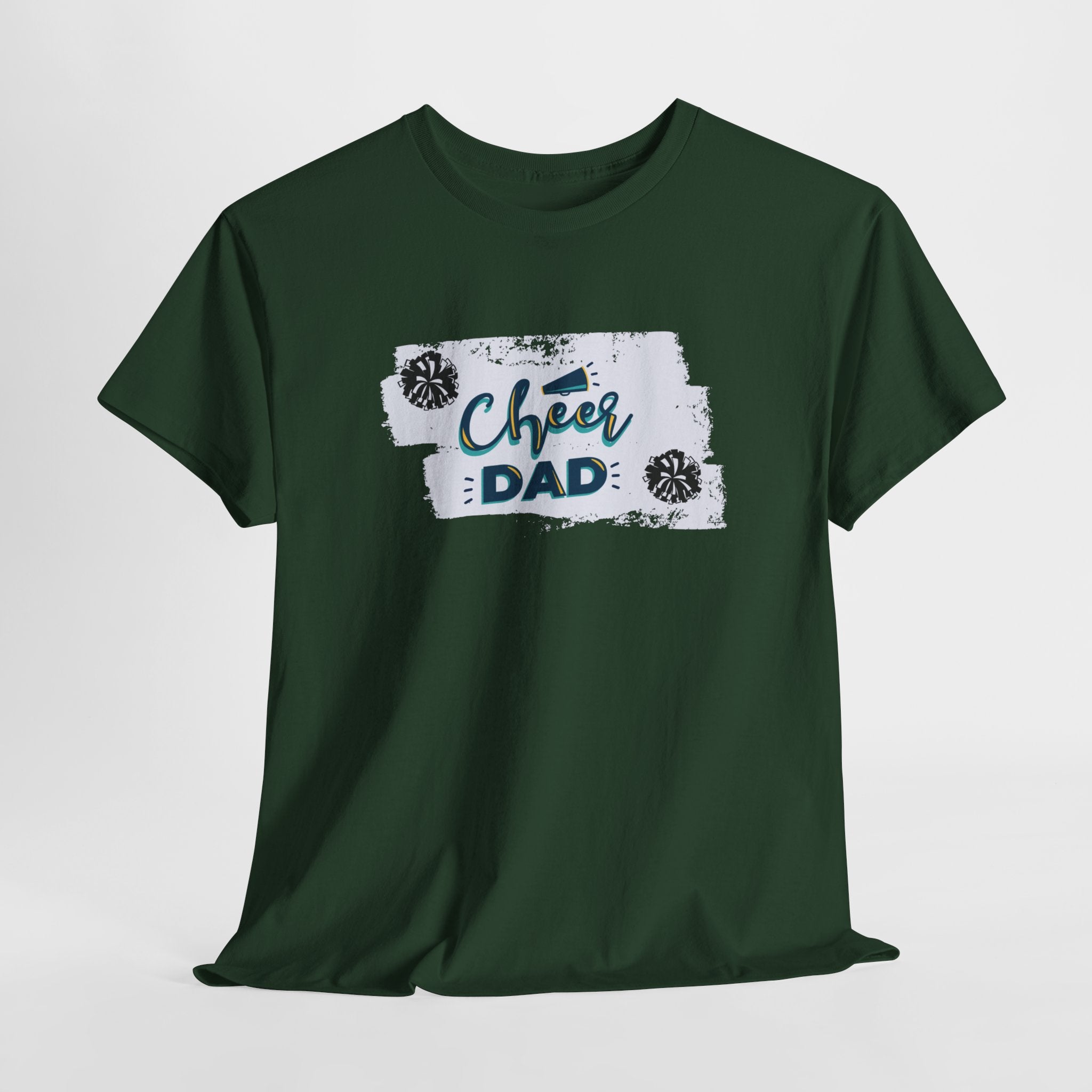 Cheer Dad T-Shirt — Cheerleading Dad Tee with Pom-Poms, Father's Day Gift