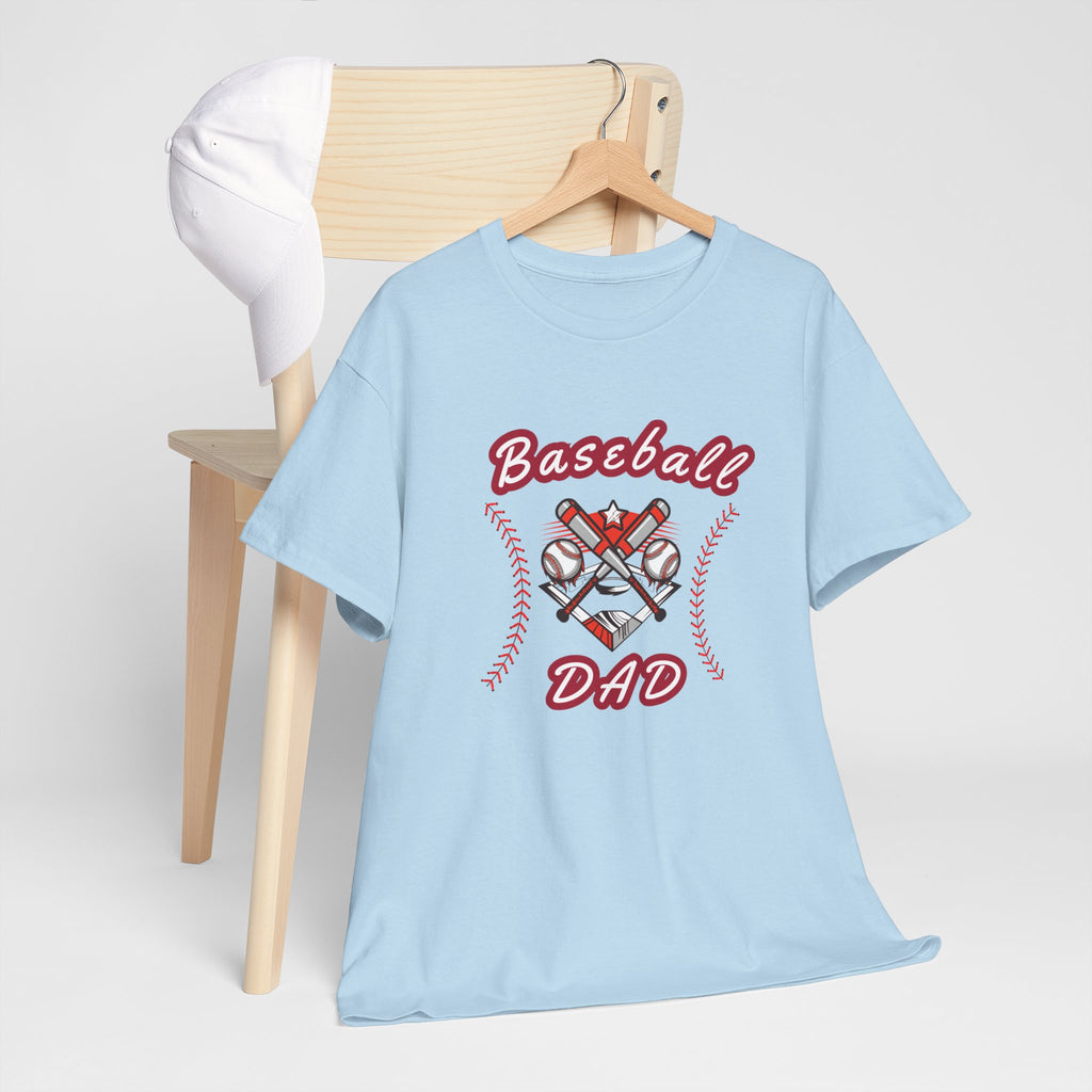 Baseball Dad T-Shirt – Vintage Crossed Bats & Glove Tee for Sports Fans, Father's Day Gift