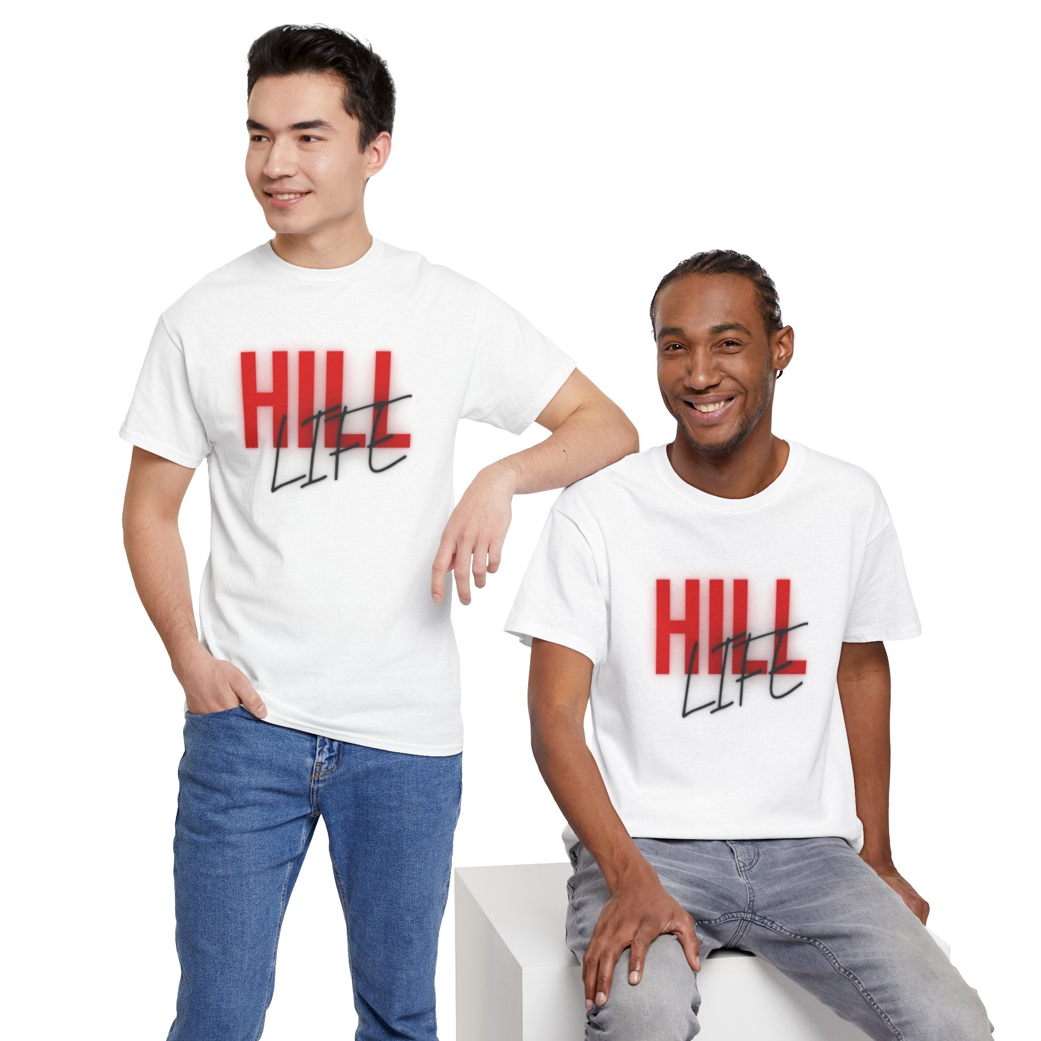 Hill Life Tee — Red Gradient Graphic T-Shirt