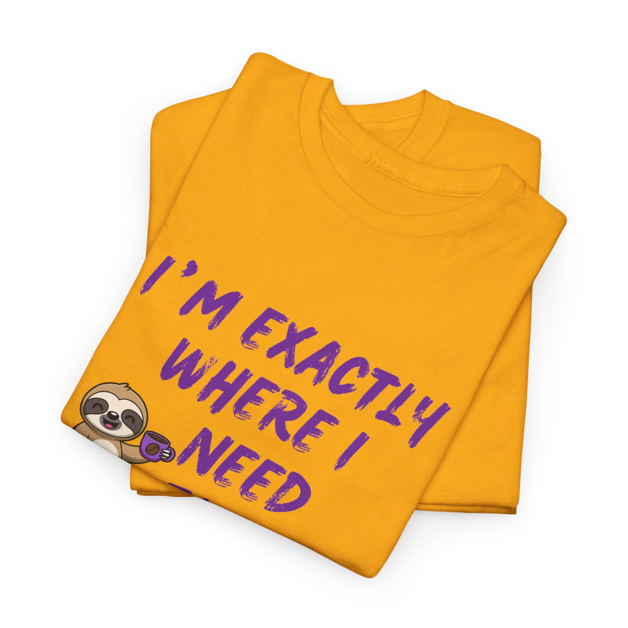 Sloth "I'm Exactly Where I Need to Be" Graphic Tee