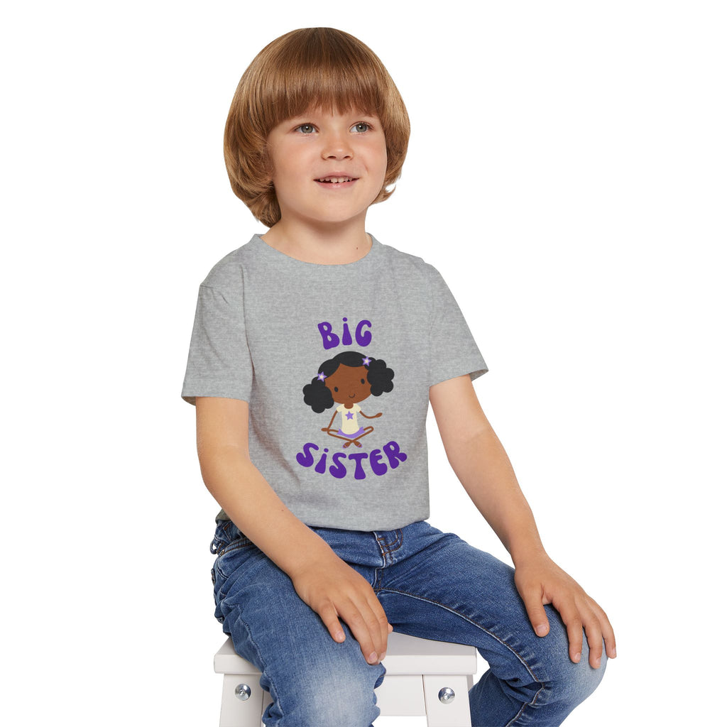 Big Sister Toddler Tee — Cute African American Girl Announcement Shirt