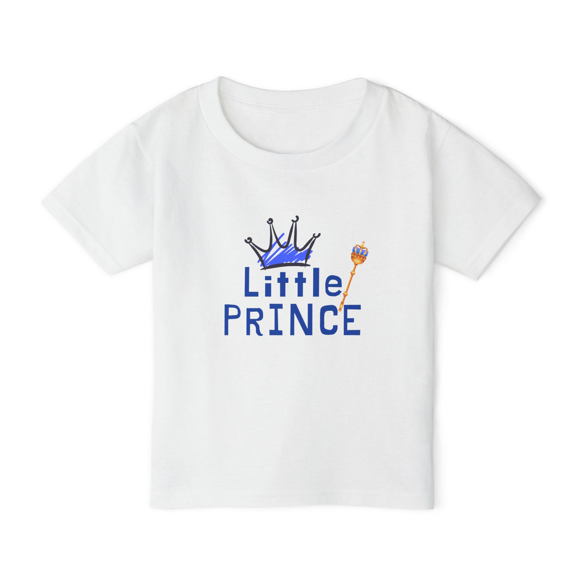 Toddler T-Shirt — “Little Prince” Blue Crown Cute Kids Tee