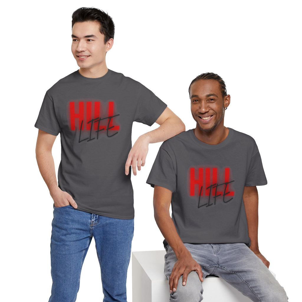Hill Life Tee — Red Gradient Graphic T-Shirt