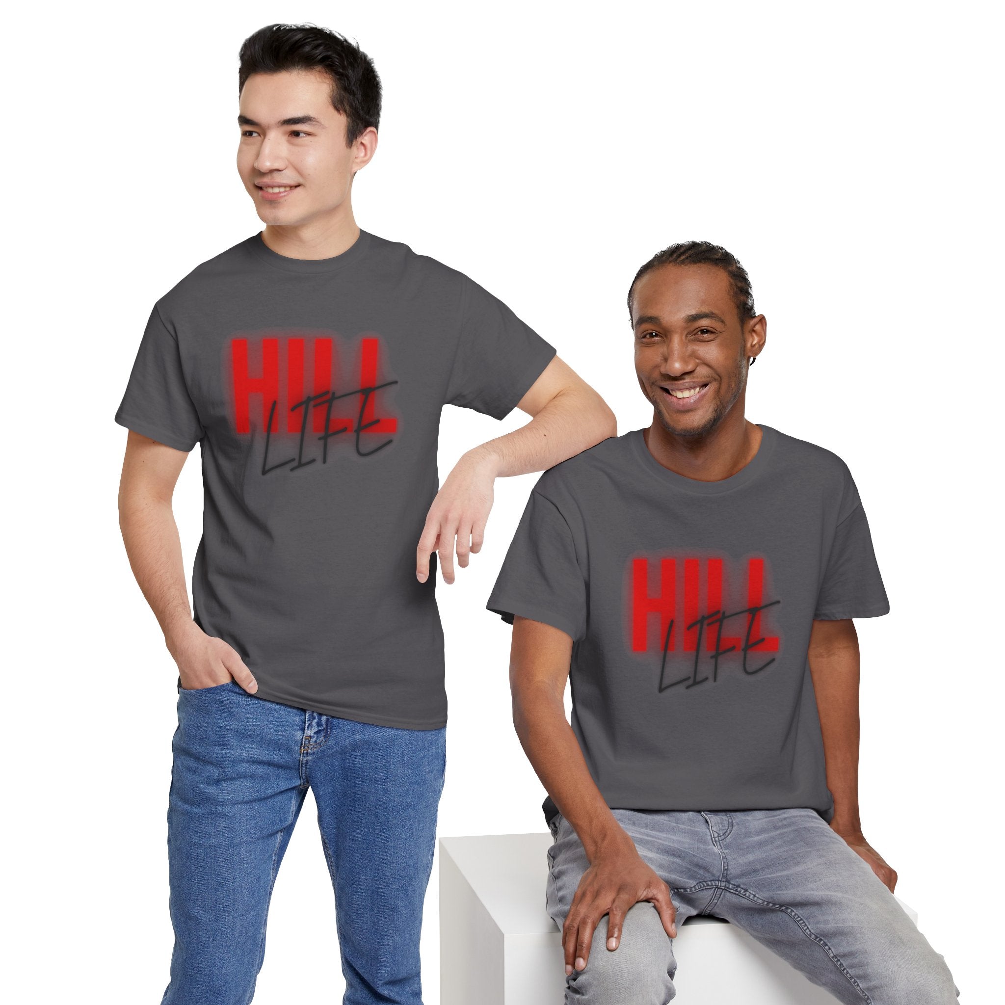 Hill Life Tee — Red Gradient Graphic T-Shirt