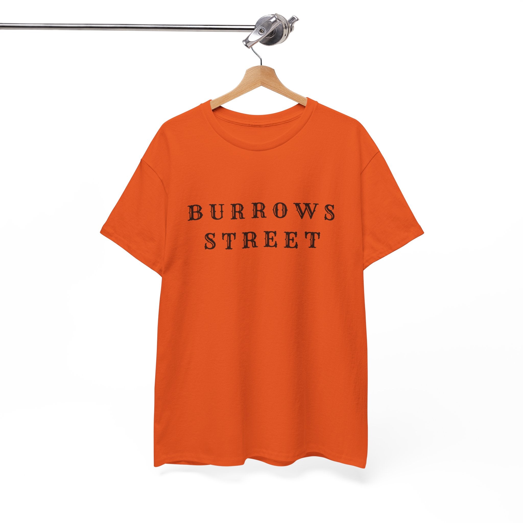 Burrows Street T‑Shirt — Minimalist Vintage Lettering Tee
