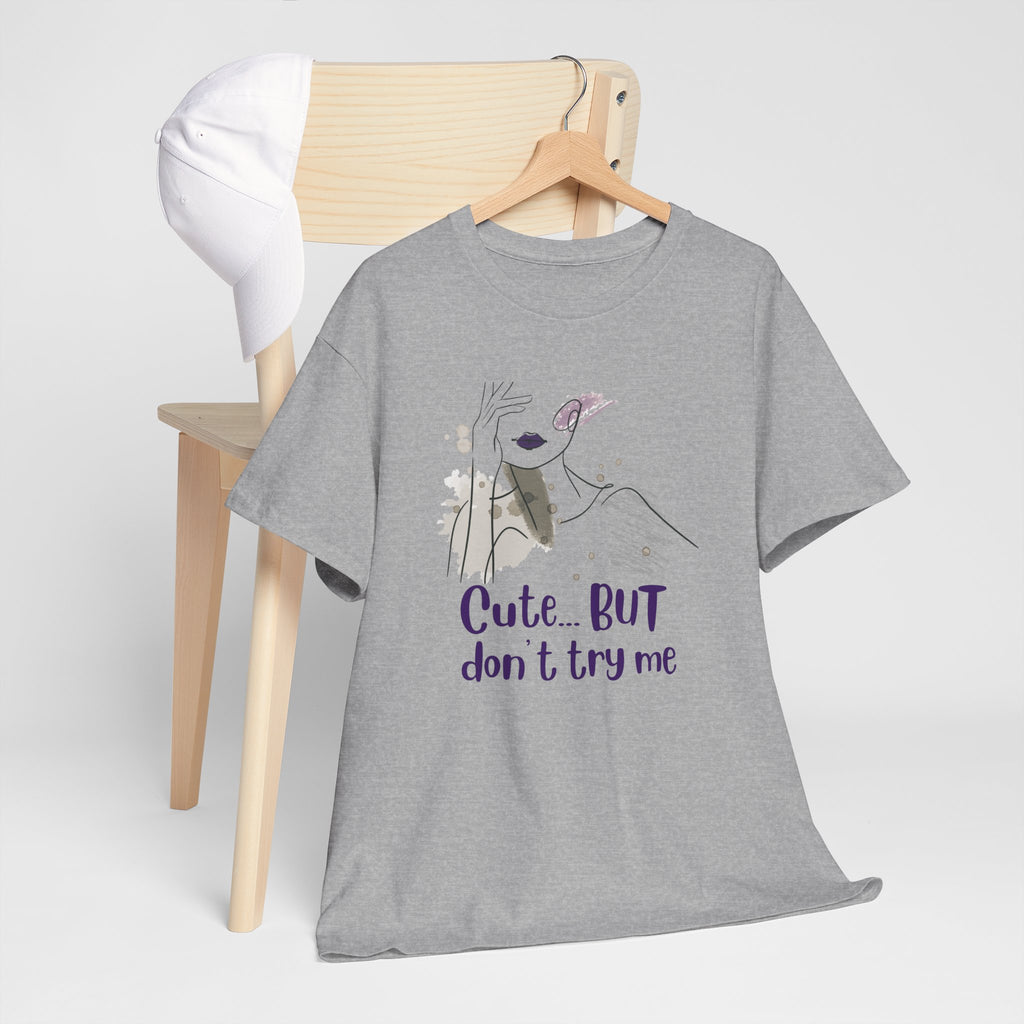 T‑Shirt — Cute… but don’t try me | Minimal Floral Graphic Tee