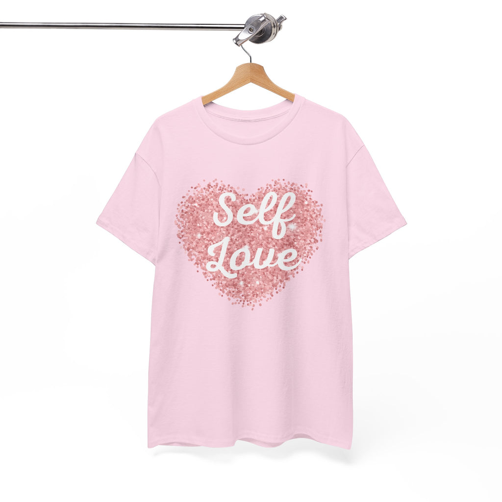Self Love Tee — Pink Heart Mental Health Awareness Shirt
