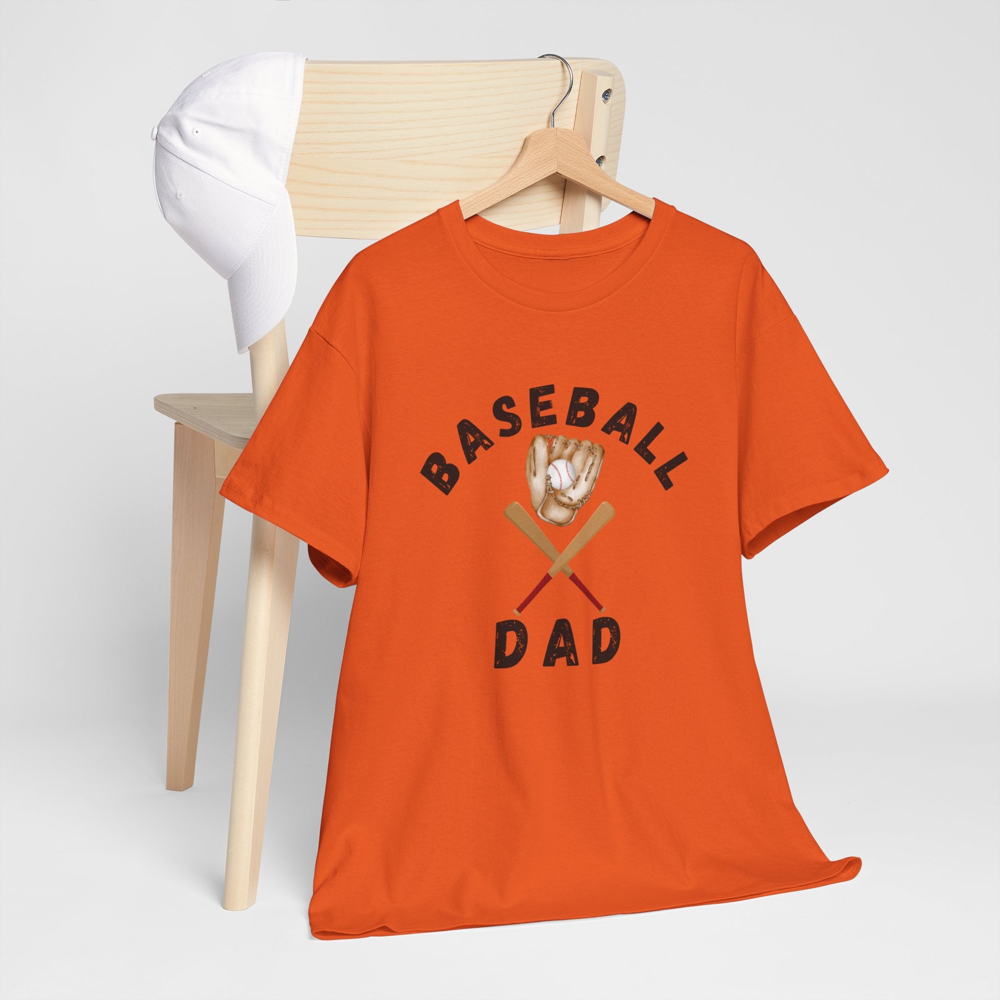 Baseball Dad Tee — Vintage Glove & Crossed Bats Graphic Shirt