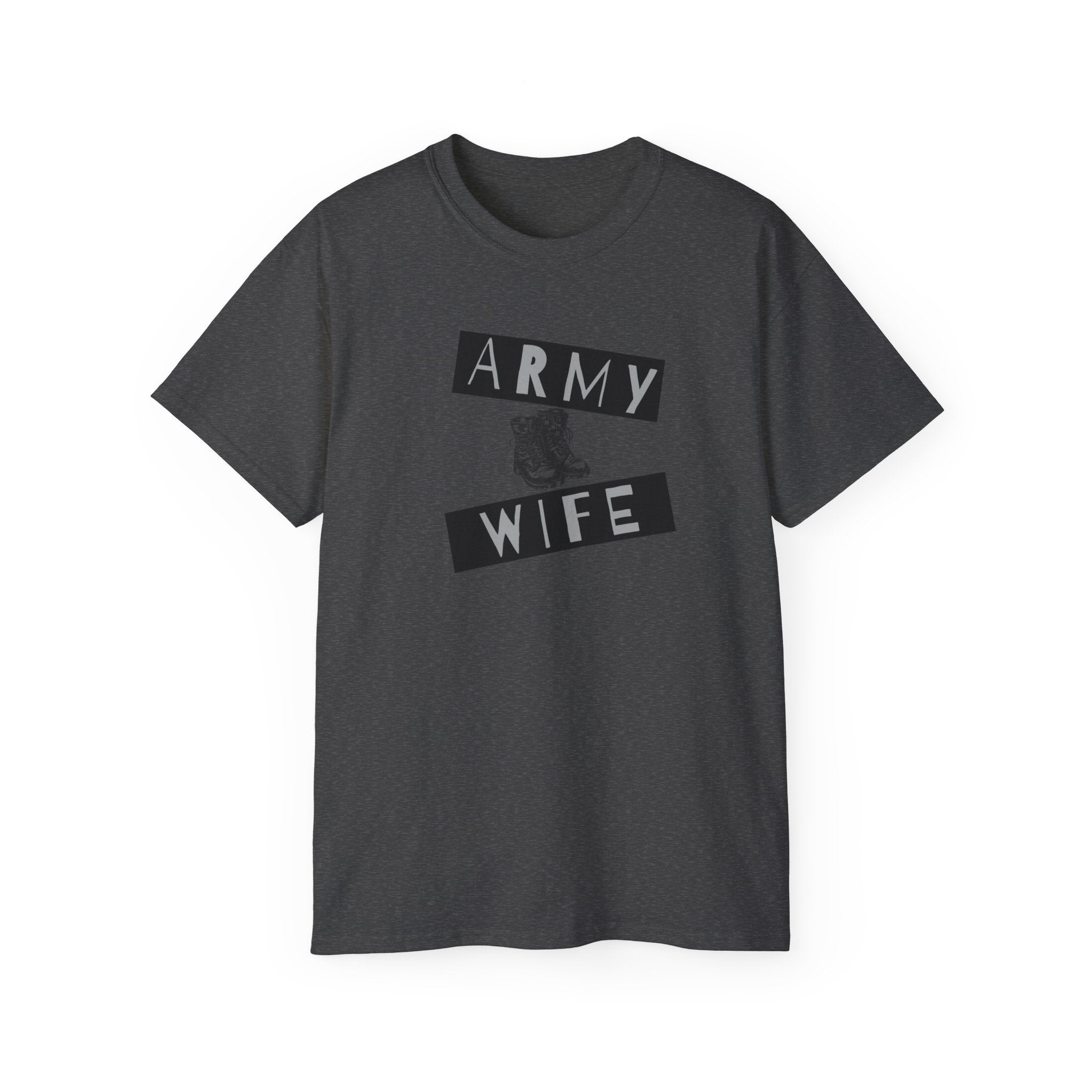 Army Wife T‑Shirt — Military Wife Tee with Combat Boot Graphic