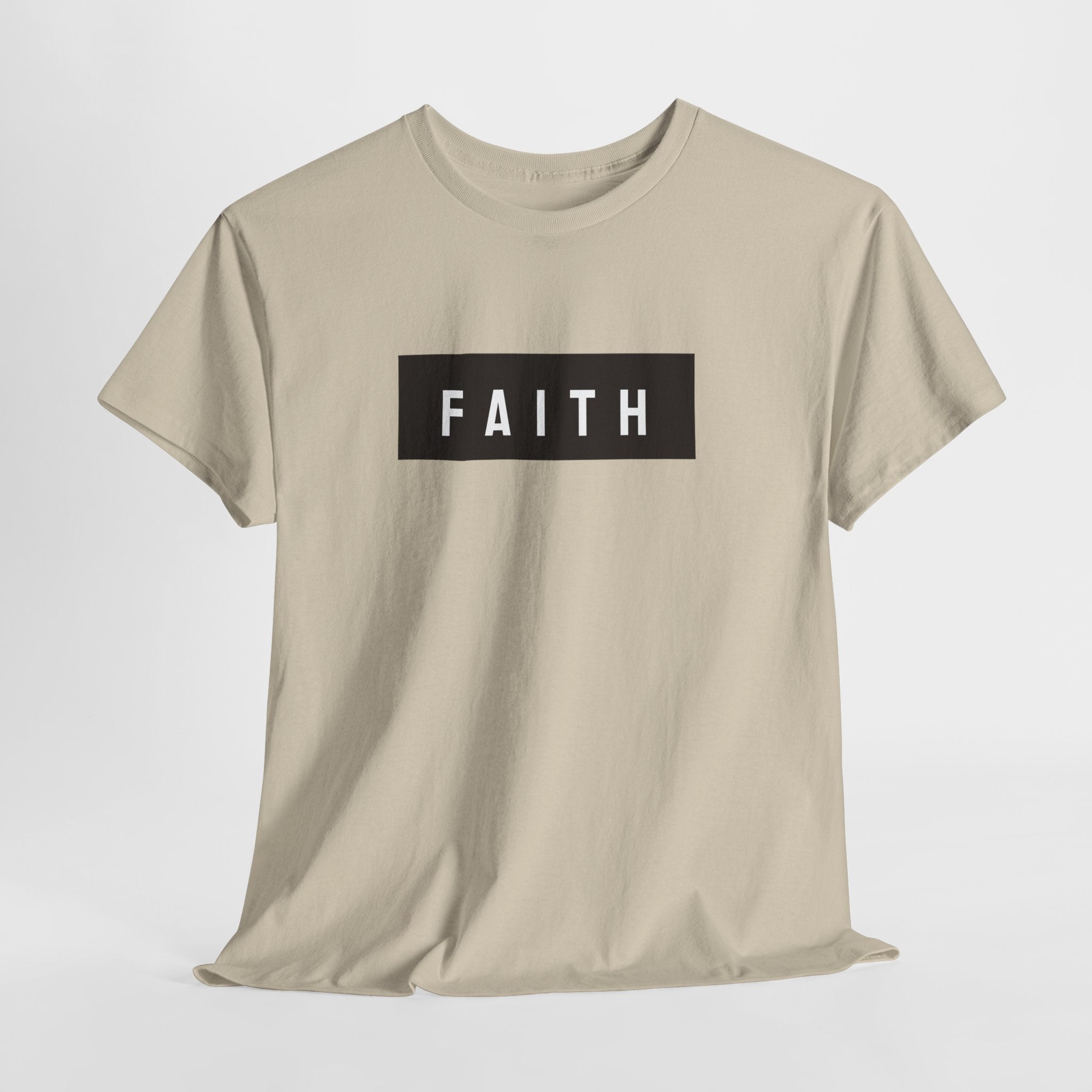 Faith Graphic Tee — Minimal Black Box Christian T-Shirt