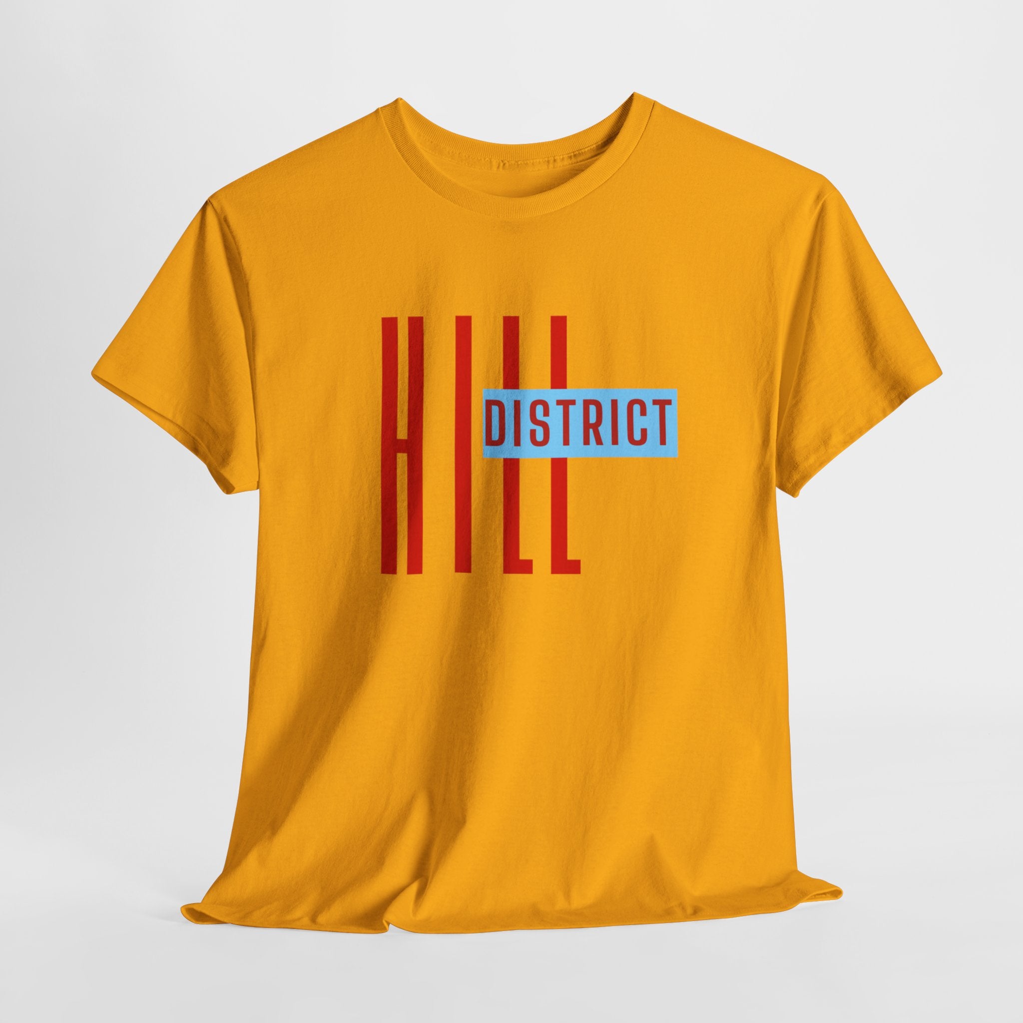 Hill District T-Shirt — Retro Red & Blue 'DISTRICT' Graphic Tee