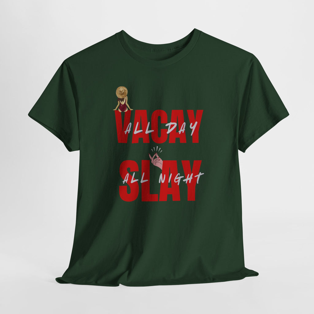 Slay All Night Graphic Tee — "Slay All Night" Red Text Party Shirt