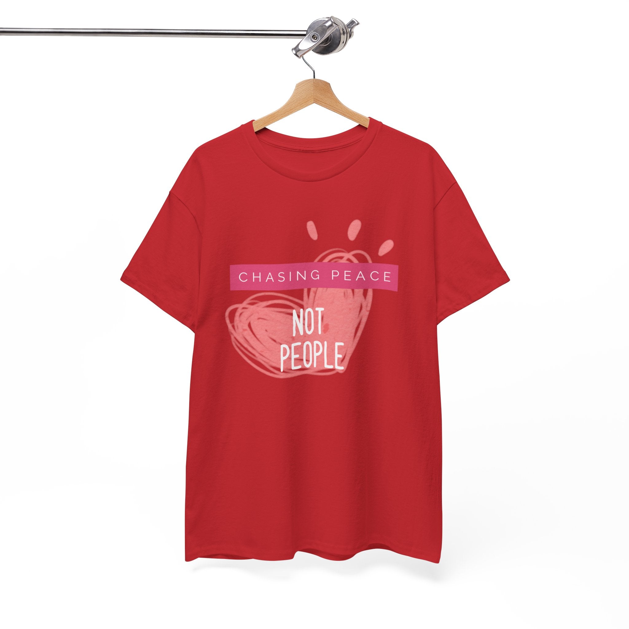 Chasing Peace Not People Tee — Pink Graphic Mental Health Awareness T‑Shirt
