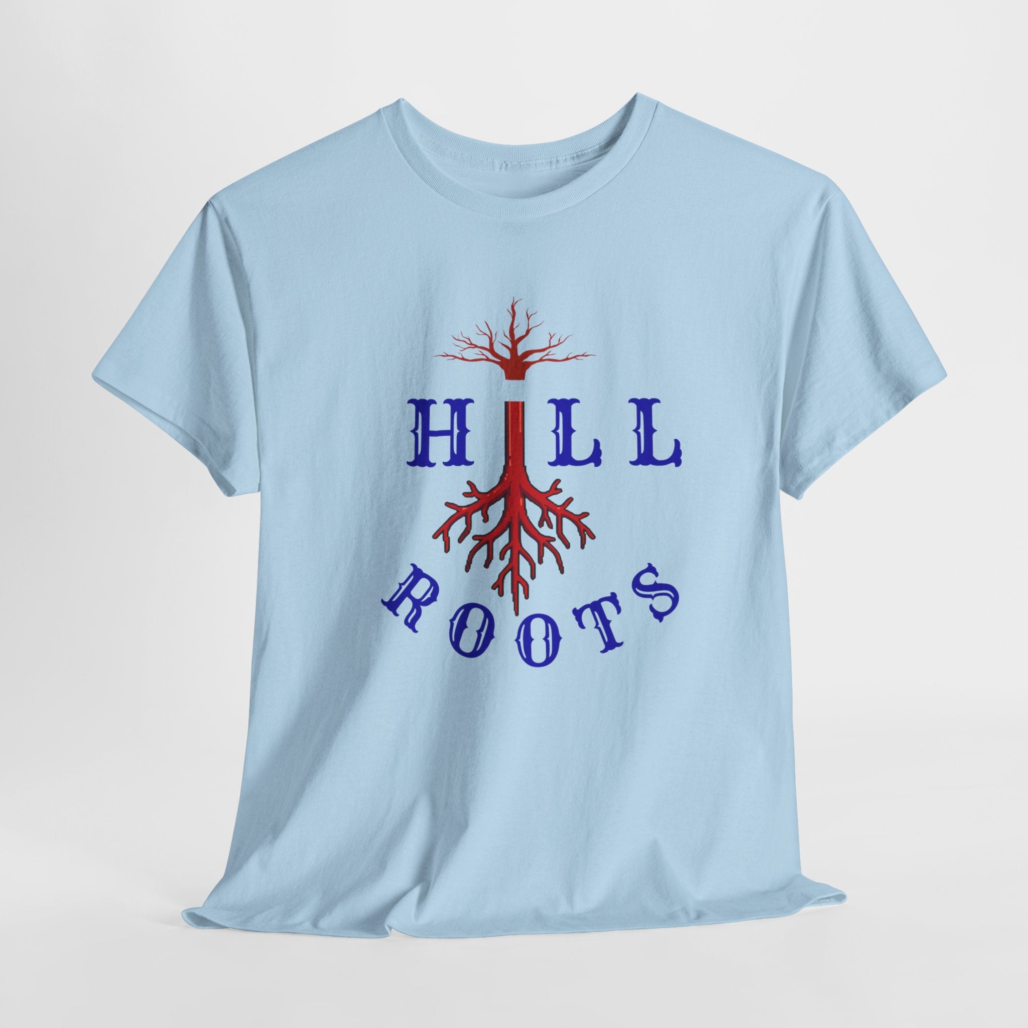 T-Shirt — Hill Roots Logo Tee (red tree roots graphic)