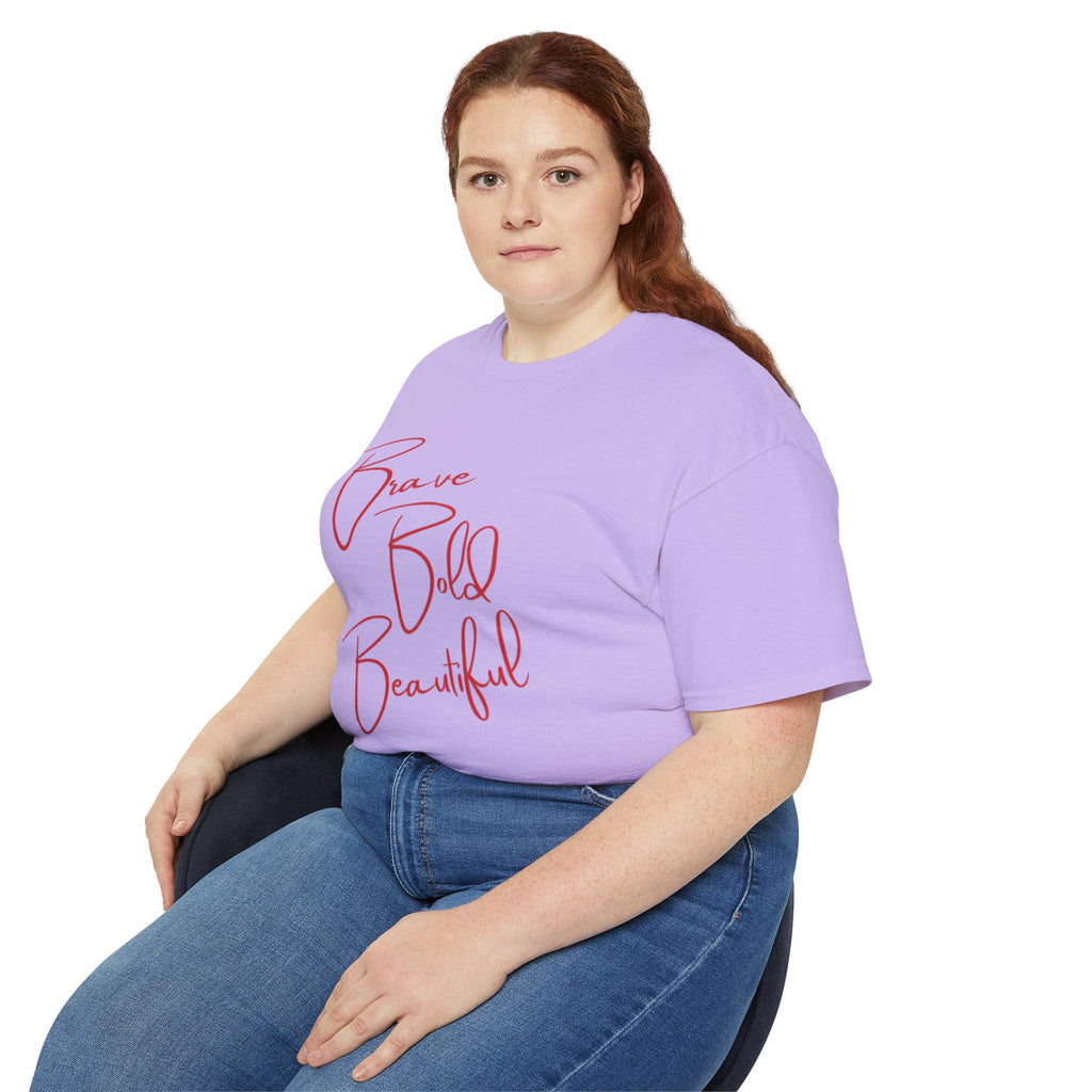 Brave Bold Beautiful Tee — Inspirational Script Women's T‑Shirt