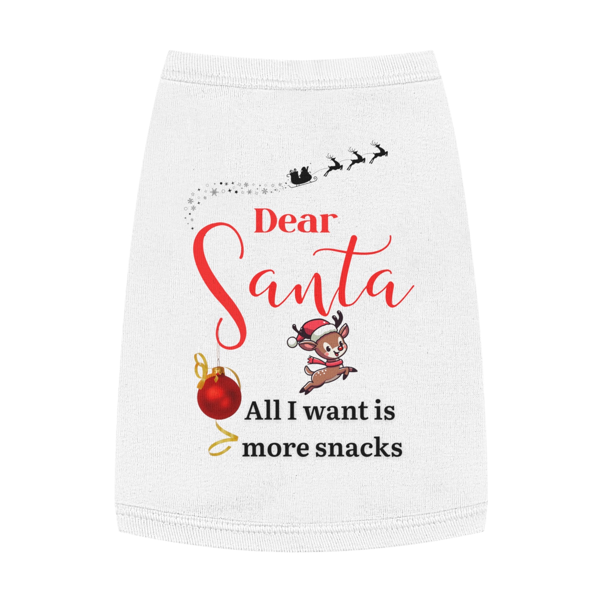 Dear Santa, All I want is...Santa Pet Tank Top - Festive Dog Apparel for Christmas, Holiday Outfit, Cute Pet Gift, Funny Pet Clothes, Cute Pet Tank