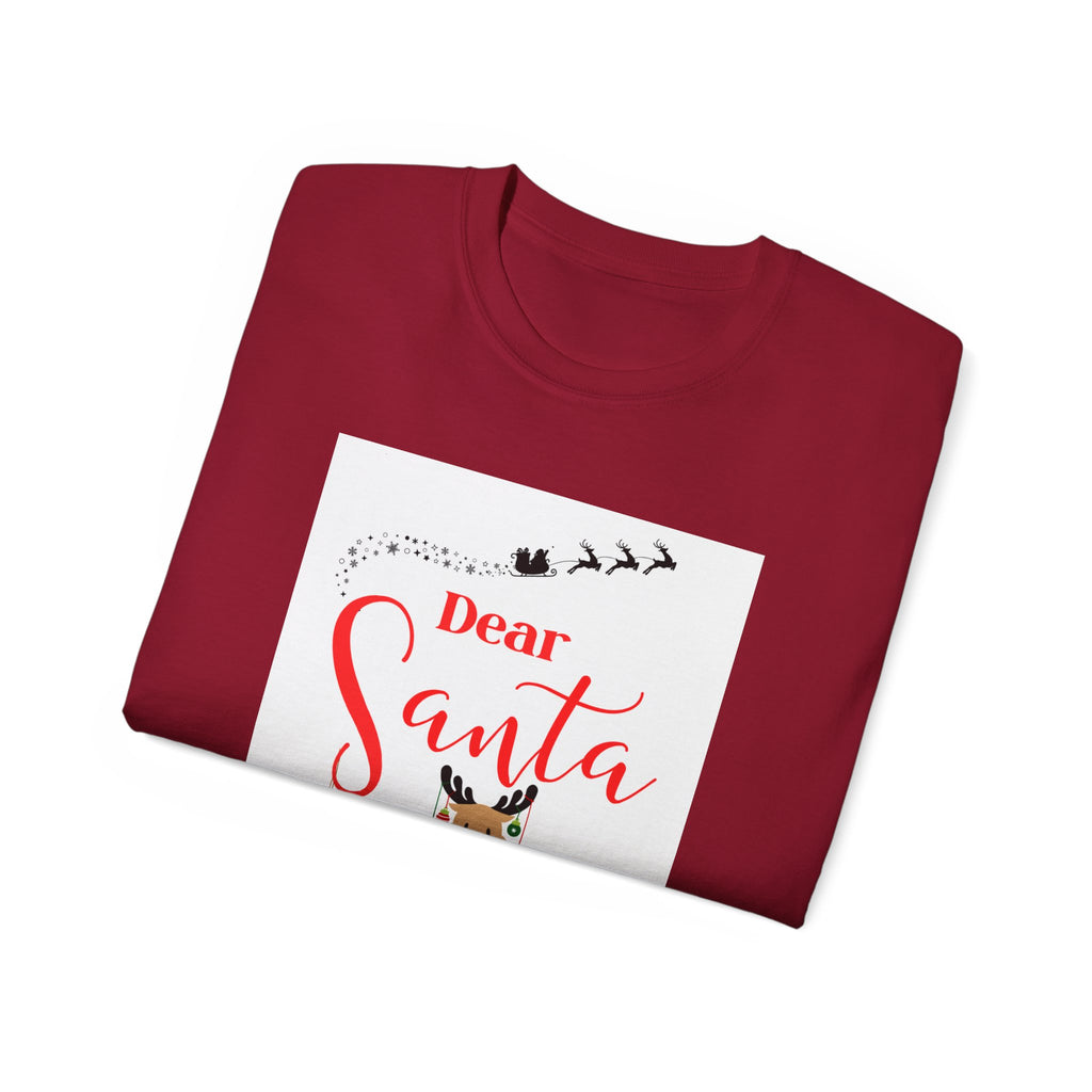 Dear Santa Festive Fun Aunt Tee, Christmas Shirt, Holiday Gift, Cute Santa Tee, Unisex Seasonal T-Shirt, Cute Aunt Apparel
