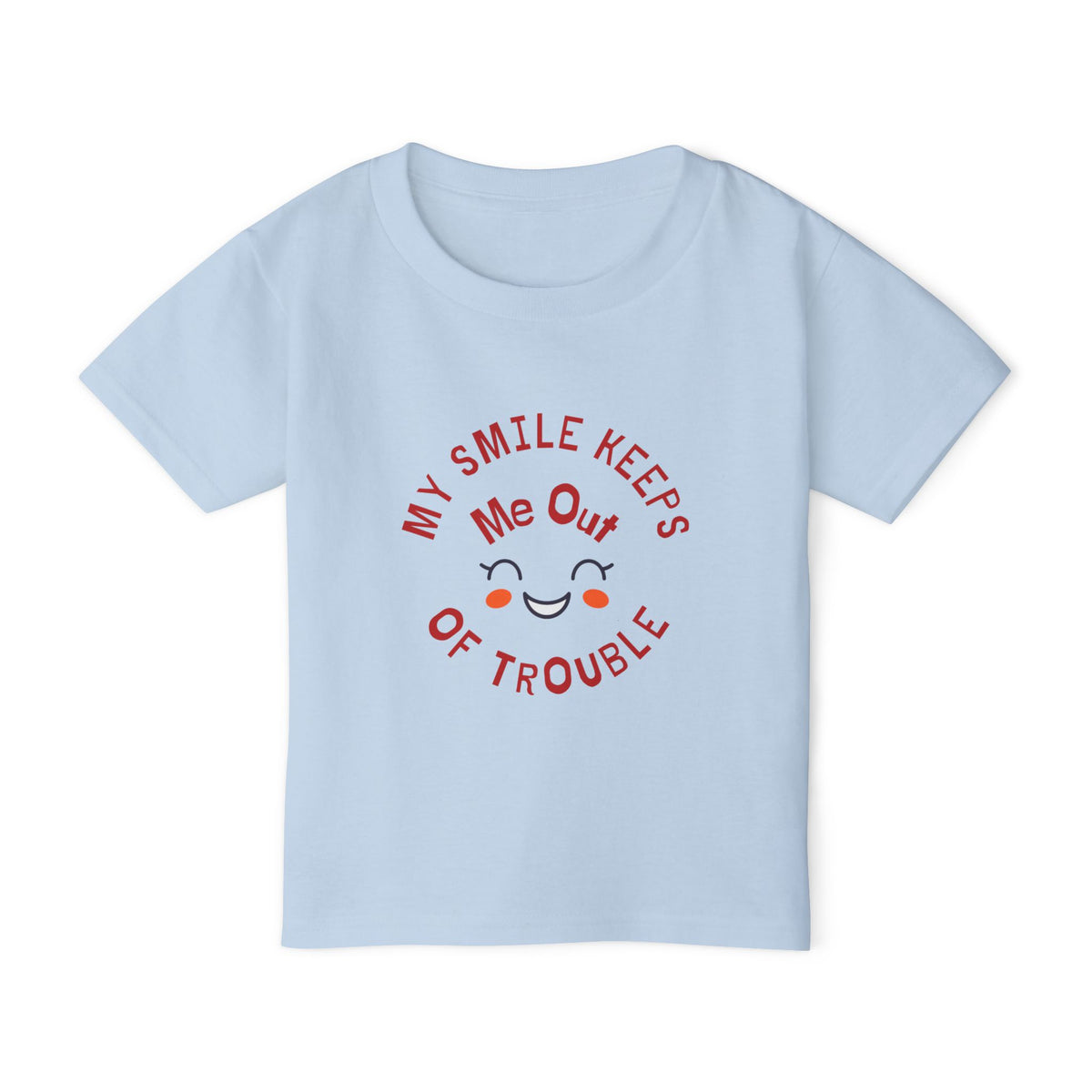 Toddler T‑Shirt — “My Smile Keeps Me Out of Trouble” Cute Smiley Kids Tee