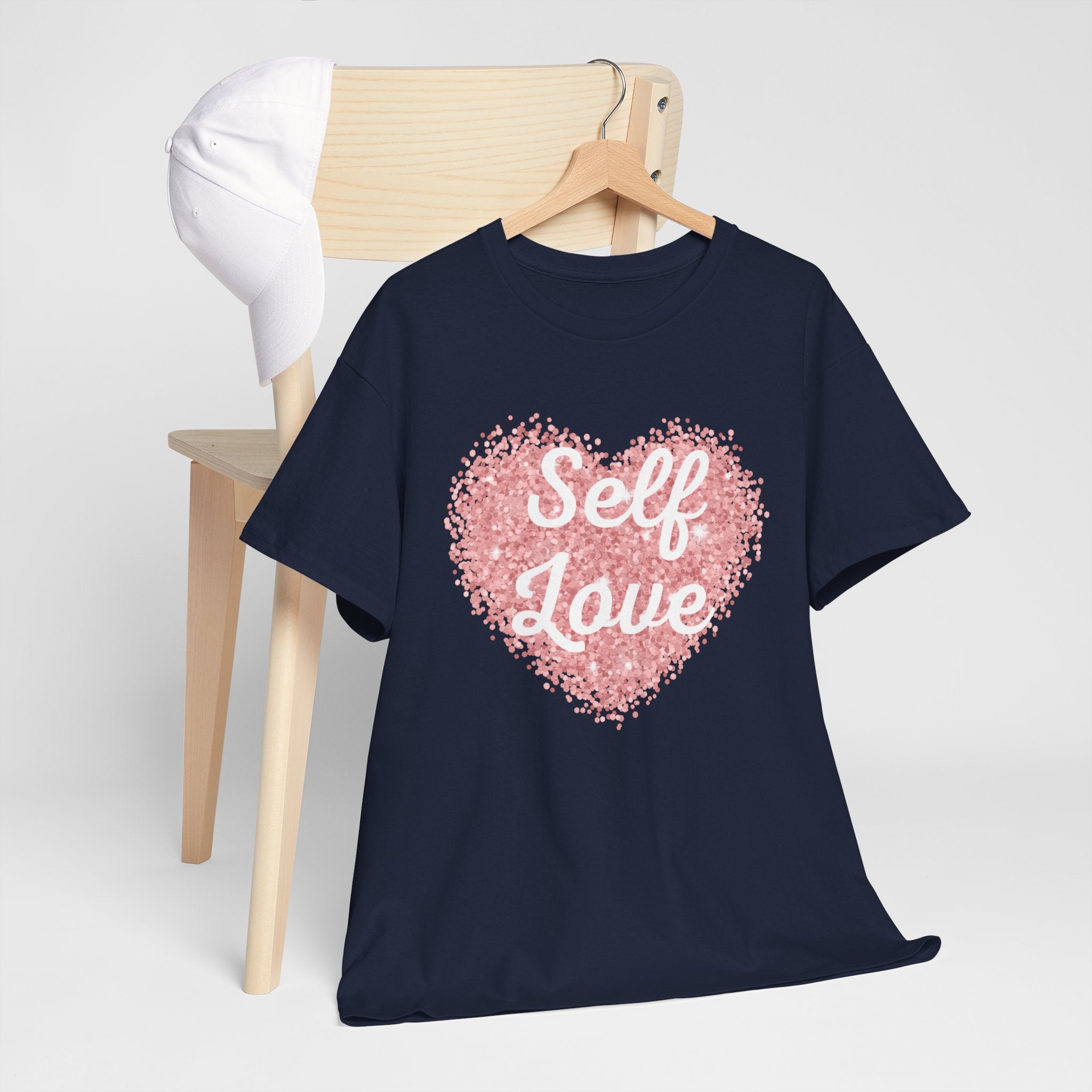 Self Love Tee — Pink Heart Mental Health Awareness Shirt