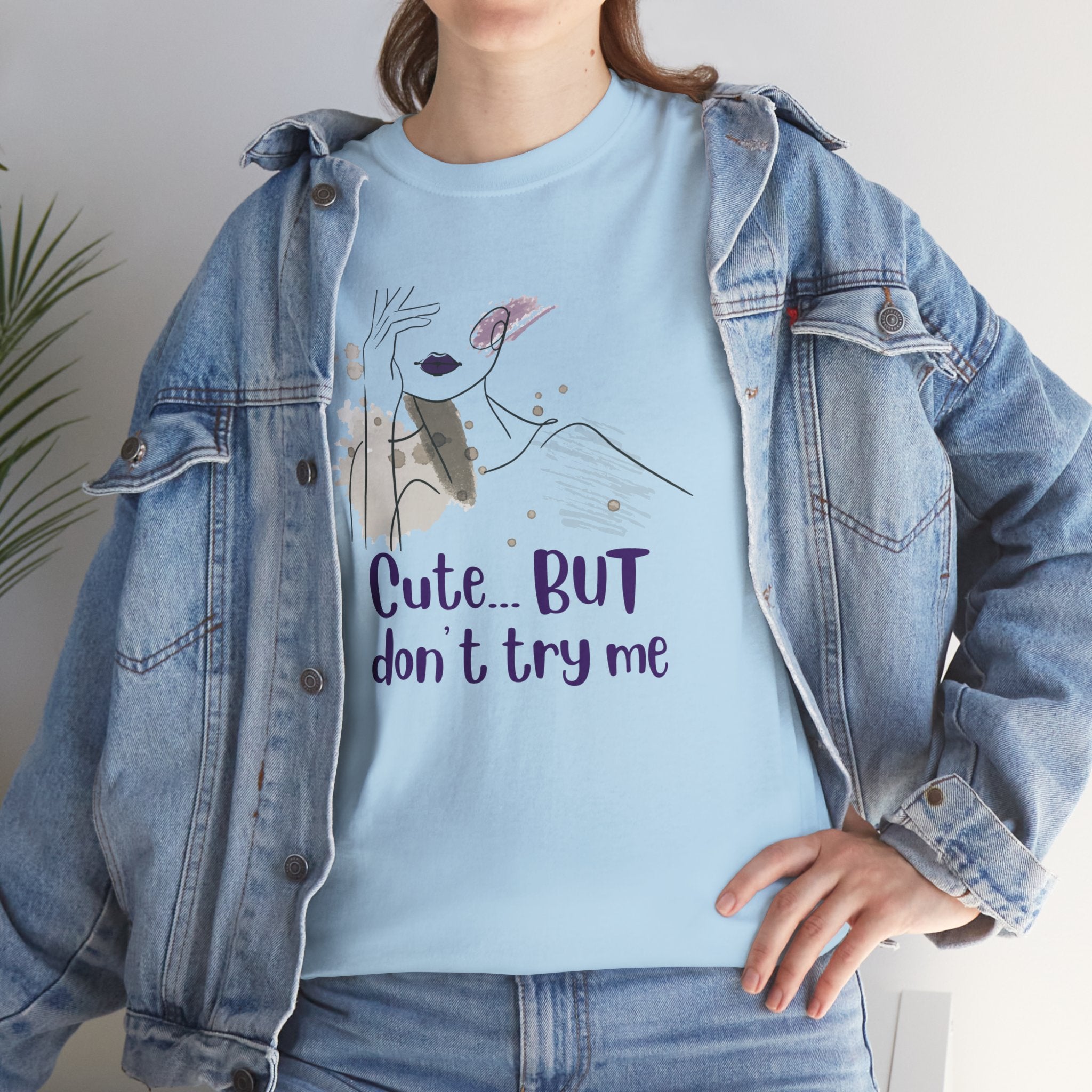 T‑Shirt — Cute… but don’t try me | Minimal Floral Graphic Tee
