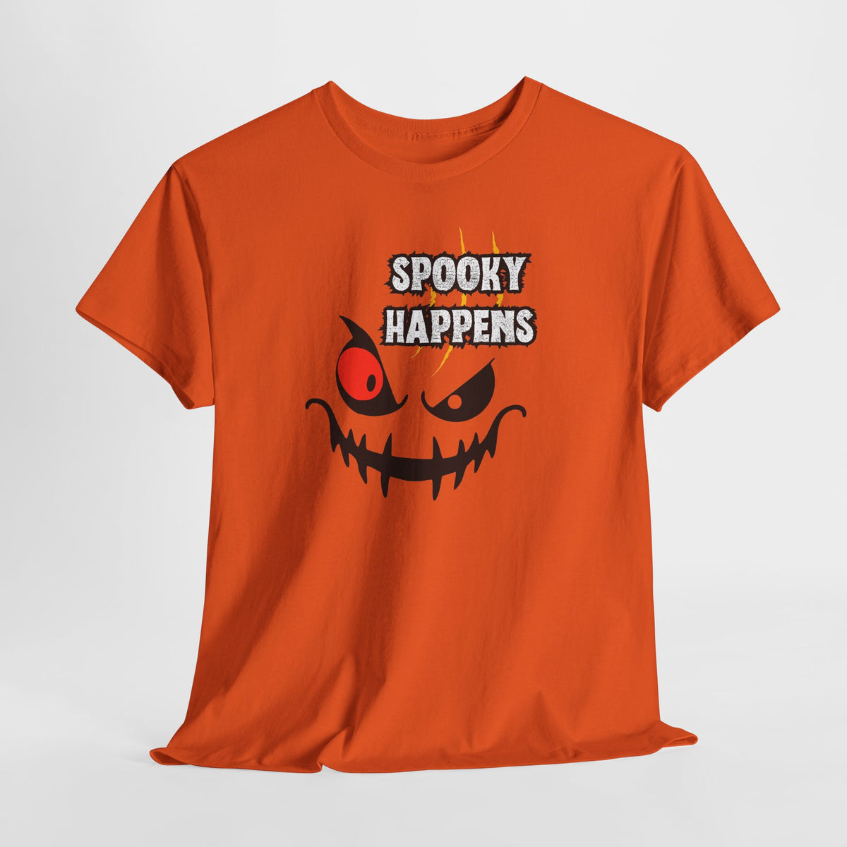 Spooky Happens Halloween T-Shirt — Creepy Jack-O'-Lantern Face Tee