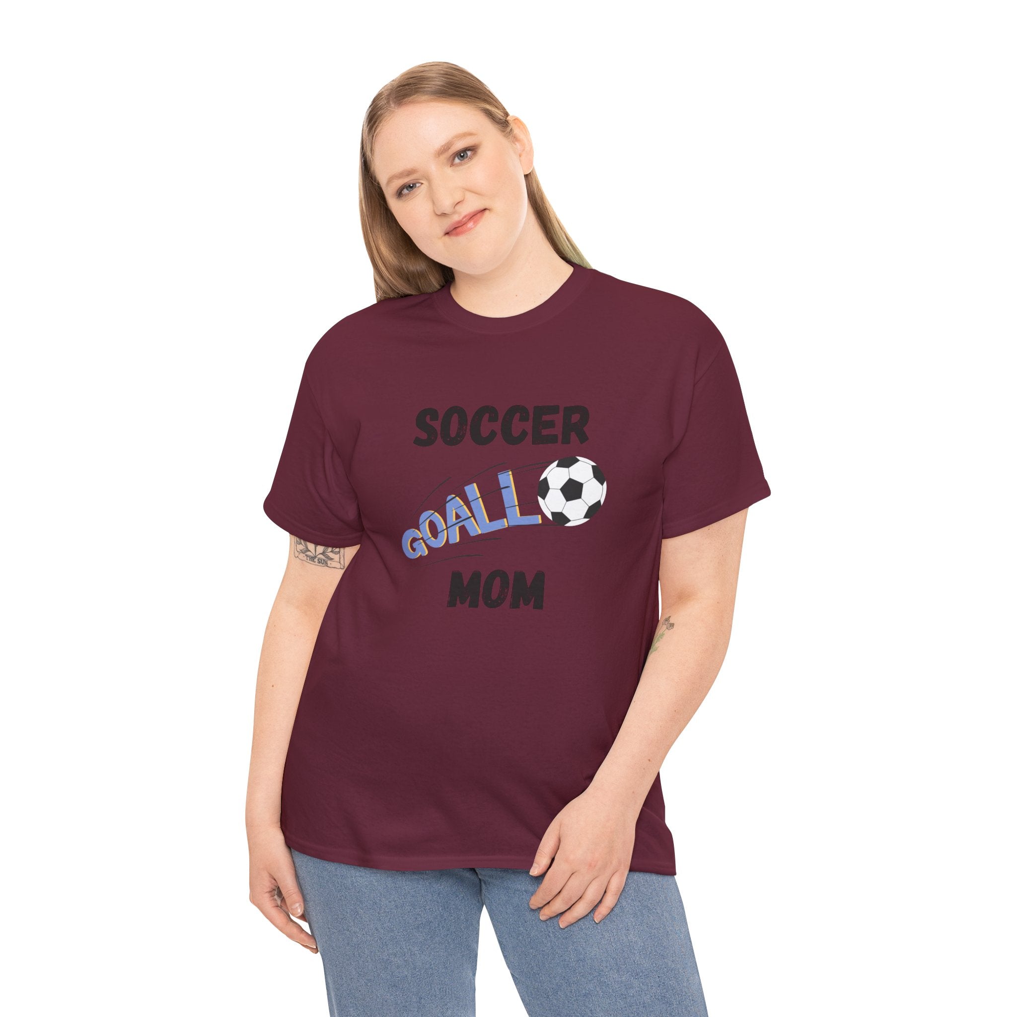 Soccer Mom T‑Shirt — 'Soccer Goal!' Graphic Tee with Soccer Ball