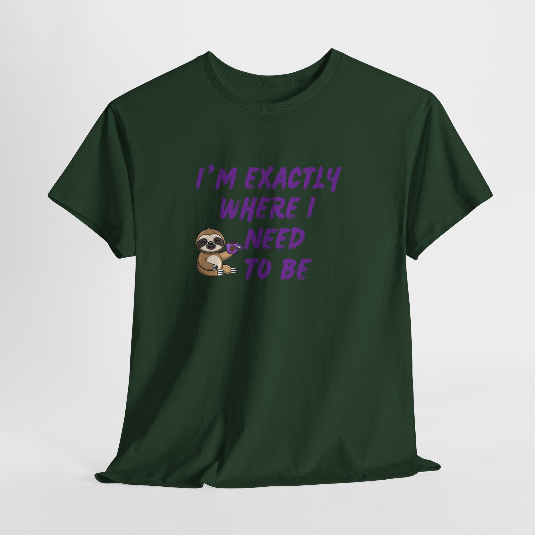 Sloth "I'm Exactly Where I Need to Be" Graphic Tee