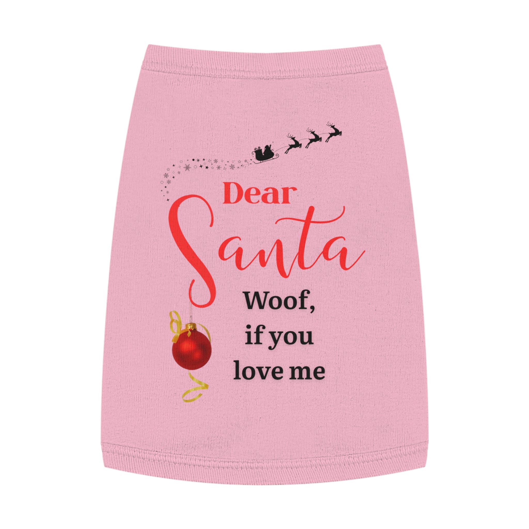 Dear Santa, Woof...Festive Pet Tank Top - "Dear Santa" Design, Christmas Pet Gift, Holiday Apparel, Cute Dog Shirt, Seasonal Canine Wear