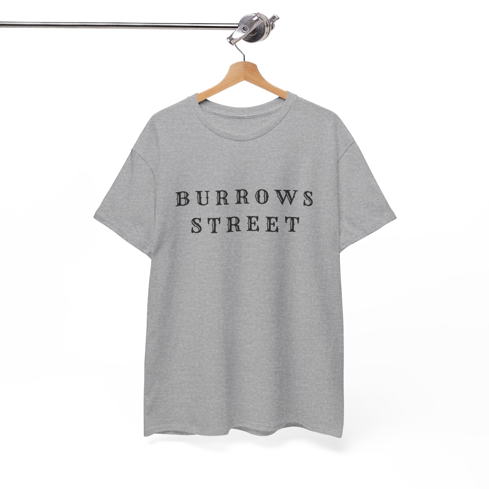 Burrows Street T‑Shirt — Minimalist Vintage Lettering Tee