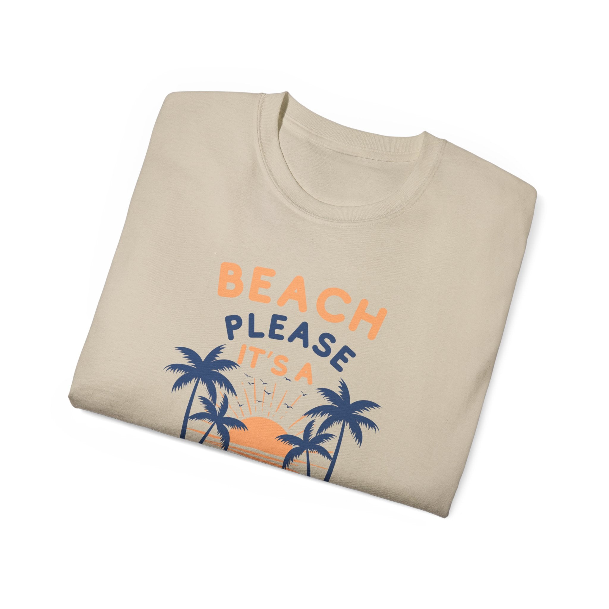 Beach Please It's a Girl's Trip Tee — Tropical Palm Sunset Vacation Shirt