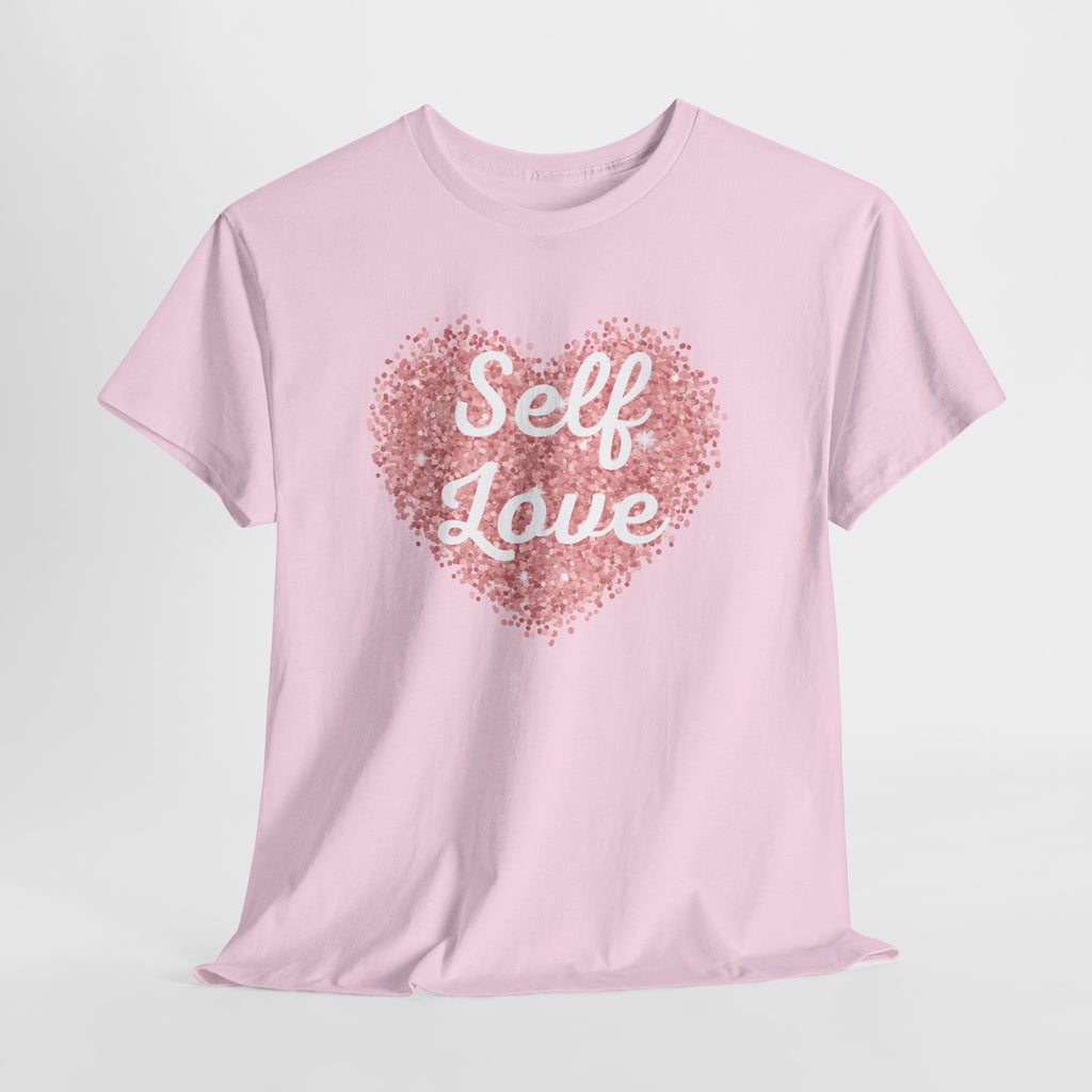 Self Love Tee — Pink Heart Mental Health Awareness Shirt