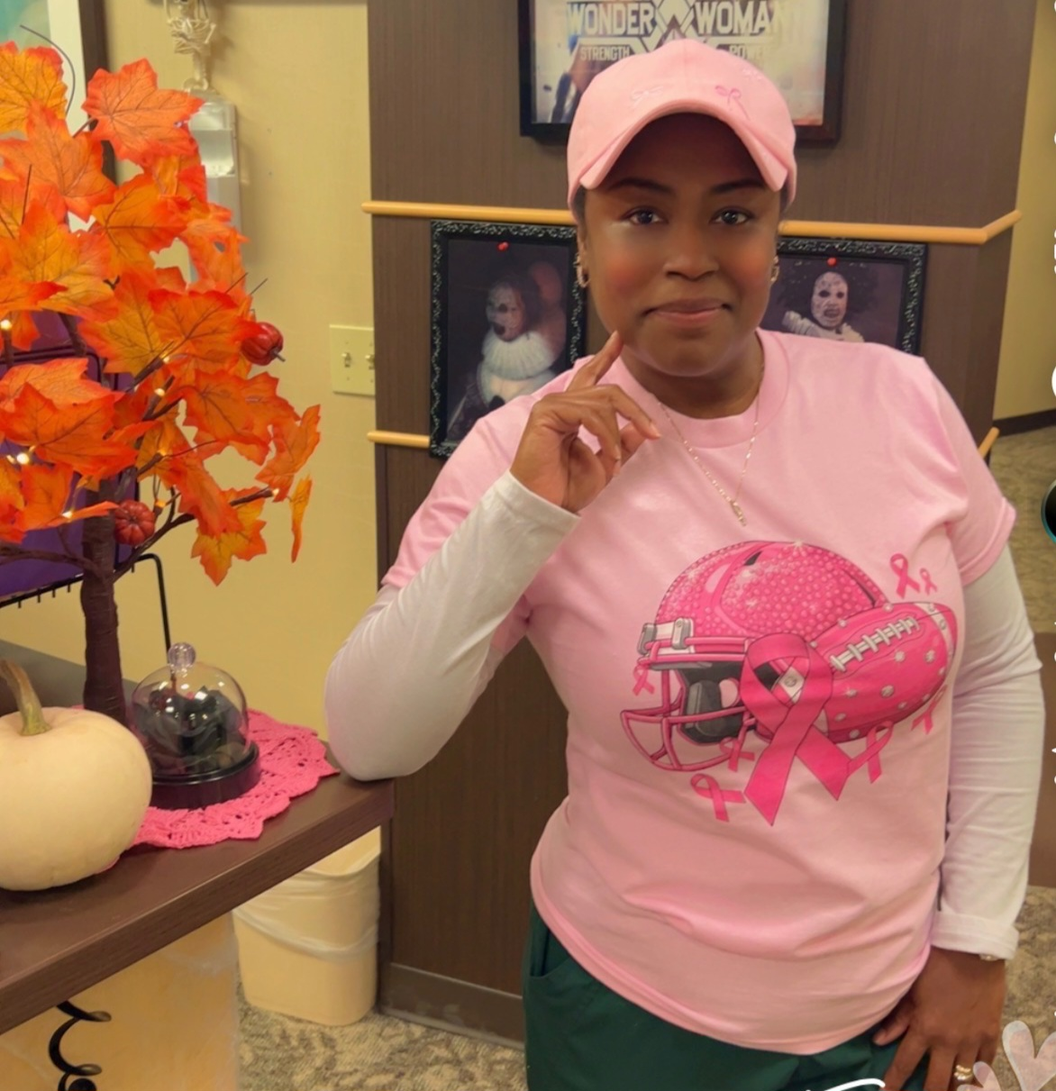 Breast Cancer Awareness Football Helmet T-Shirt